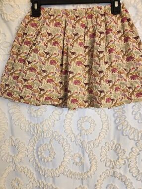 J Crew Crewcuts Girls Pull on Skirt Size 8 fully lined elastic waist animals